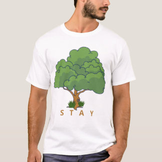 BLEIB Baum Illustration Positive Natur Kunst T-Shirt