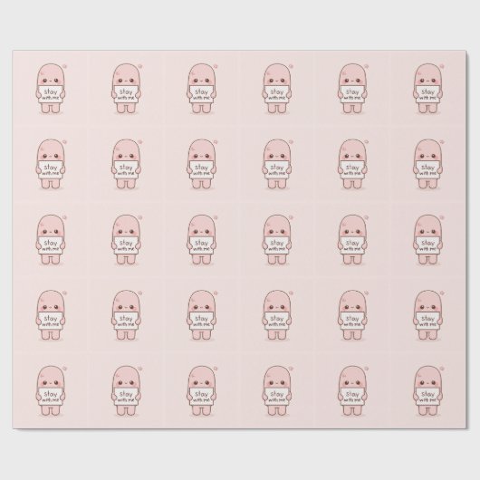 Bleib bei mir Ästhetisches Zitat Design Romantisch Geschenkpapier (Flach)