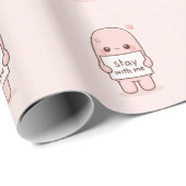 Bleib bei mir Ästhetisches Zitat Design Romantisch Geschenkpapier (Rolleneckpunkt)