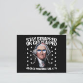 Bleib bewaffnet oder werde geklappt George Washing Postkarte (Stehend Vorderseite)