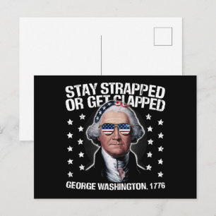 Bleib bewaffnet oder werde geklappt George Washing Postkarte