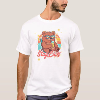 Bleib Chill Bär Aufkleber - Süßer Kawaii Teddy Str T-Shirt
