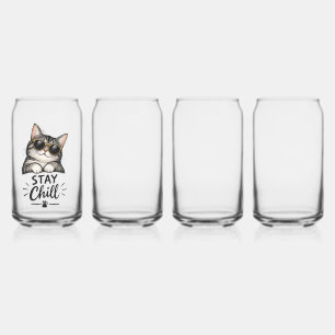 Bleib Chill Cat Sonnenbrille – Coole Katzenliebhab Dosenglas