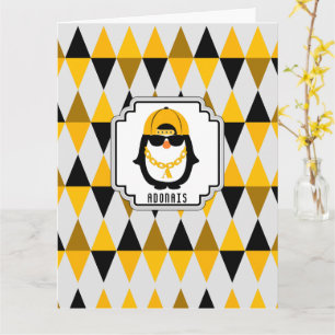 Bleib Chill Hip Hop Pinguin Cooler Kid Karte