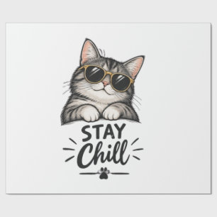 Bleib Chill Katze Sonnenbrille – Coole Katzenliebh Geschenkpapier