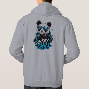 Bleib Chill Panda Bär Grafik Hoodie