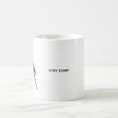 Bleib Chirp Minimalistisch Schwarzer Vogel Kaffeeb Kaffeetasse (Mittel)