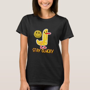Bleib Clucky Lustiges Hühner-Wortspiel-Design   Sü T-Shirt