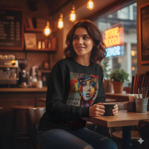 Bleib Cool Abstraktes Porträt Sweatshirt