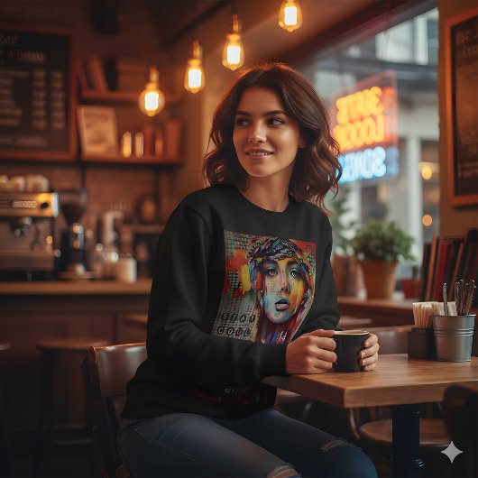 Bleib Cool Abstraktes Porträt Sweatshirt