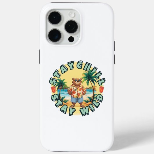 Bleib cool, bleib wild – Sommer Strand Bär Design Case-Mate iPhone Hülle (Rückseite)