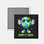 Bleib cool Planet Friedenszeichen Erdtage Männer J Magnet (Vorderseite/Rückseite)