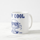 Bleib cool Retro-Burger-Cartoon - Hamburger Essen Kaffeetasse (VorderseiteRechts)