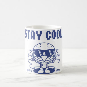Bleib cool Retro-Burger-Cartoon - Hamburger Essen Kaffeetasse