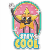Bleib cool Retro-Star-Pop-Sticker Aufkleber (Vorderseite)