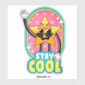 Bleib cool Retro-Star-Pop-Sticker Aufkleber (Blatt)