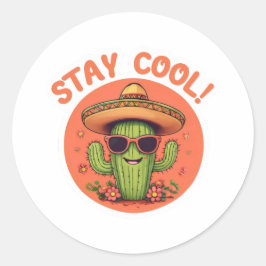 Bleib cool. runder aufkleber