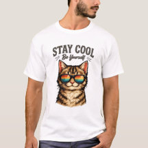 Bleib cool, sei du selbst Katze mit Sonnenbrille L