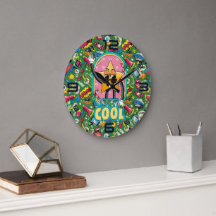Bleib cool, Star – Retro-Pop-Art-Uhr Große Wanduhr