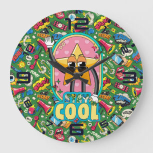 Bleib cool, Star – Retro-Pop-Art-Uhr Große Wanduhr