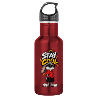 Bleib Cool Street Style Kaninchen Grafik – Lustige Edelstahlflasche