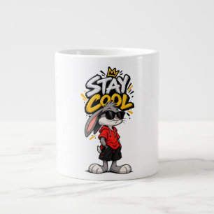 Bleib Cool Street Style Kaninchen Grafik – Lustige Jumbo-Tasse