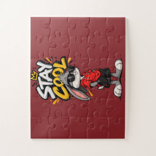 Bleib Cool Street Style Kaninchen Grafik – Lustige Puzzle