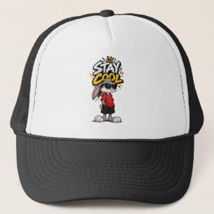 Bleib Cool Street Style Kaninchen Grafik – Lustige Truckerkappe