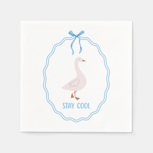 Bleib cool, süße Gans mit Bandrahmen Serviette (Vorderseite)