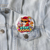 Bleib Cool Vibes – Chill Cat Streetwear Button (Beispiel)