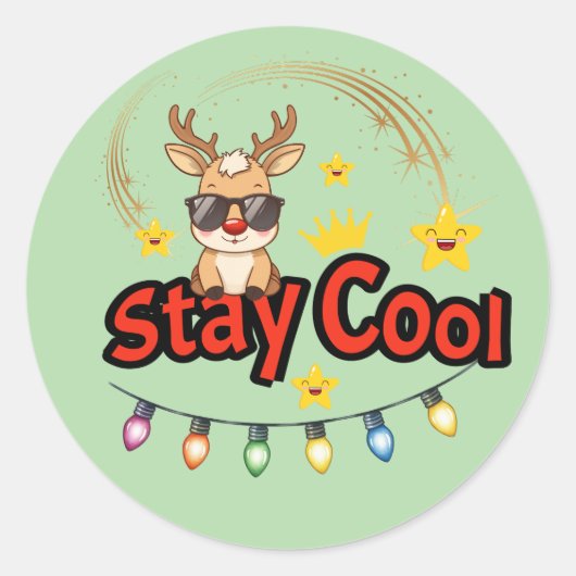 Bleib cool Weihnachtsrentier Aufkleber (Vorderseite)