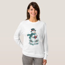 Bleib Cozy Winter Schneemann Mit Heißer Schokolade