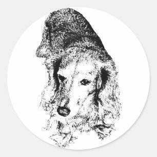 Bleib dran – Dachshund Runder Aufkleber