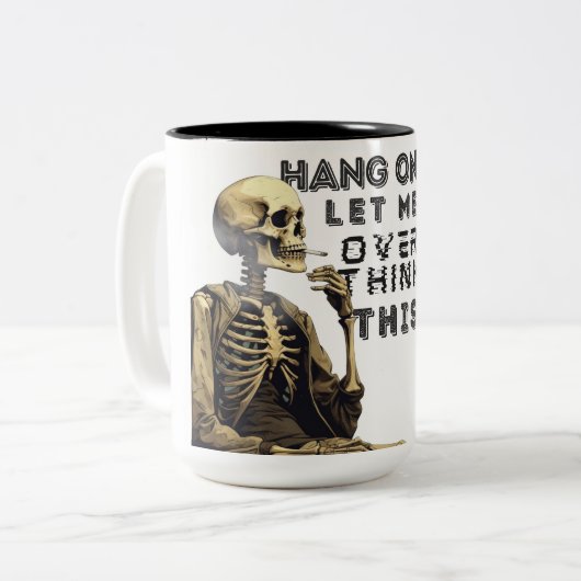 Bleib dran, lass mir das überdenken zweifarbige tasse (Vorderseite Links)