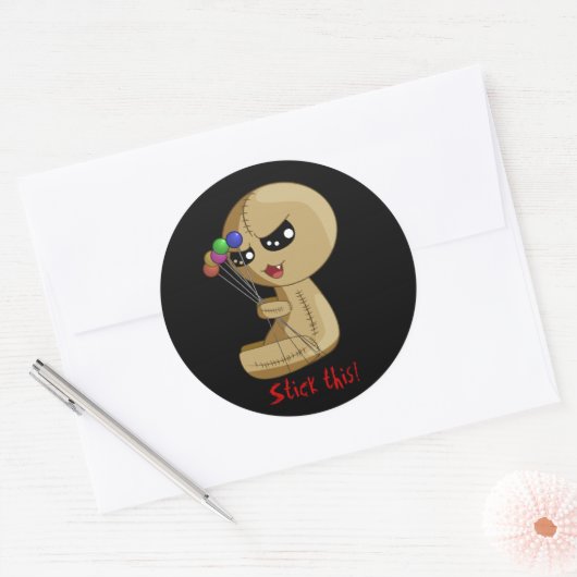 Bleib dran! runder aufkleber (Umschlag)