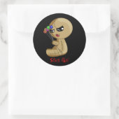 Bleib dran! runder aufkleber (Tasche)