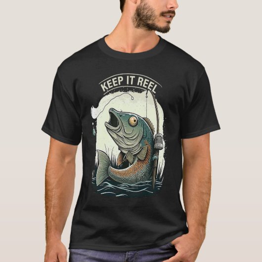 Bleib Echt Angeln 1 T-Shirt (Vorderseite)