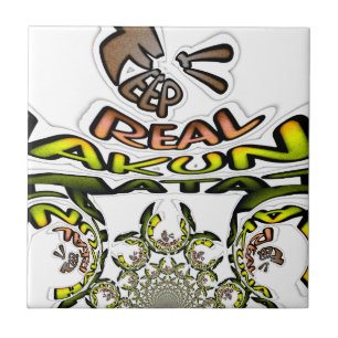 Bleib Echt: Kaleidoskop Kunst Druck/Grafik Fliese