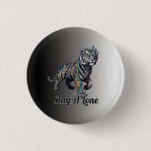 Bleib ein einsamer, verzierter Stammes-Tiger-Gradi Button (Vorderseite)