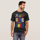 Bleib fokussiert bleib demütig Basic Dark T-Shirt (Vorne ganz)