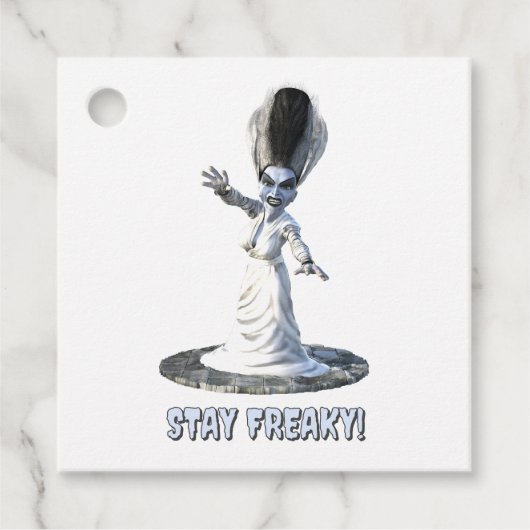Bleib freakig! Braut von Frankenstein Geschenkanhänger (Vorderseite)