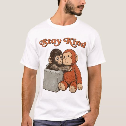 Bleib freundlich Baby Monkey Punch T-Shirt (Vorderseite)