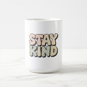 Bleib Freundlich - Retro 70er Groovy Typografie Äs Kaffeetasse