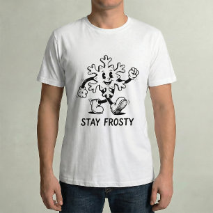 Bleib Frostig Retro-Schneeflocke-Gummischlauch-Car T-Shirt