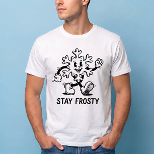 Bleib Frostig Retro-Schneeflocke-Gummischlauch-Car T-Shirt