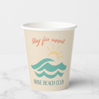Bleib für den Sonnenuntergang Brine Beach Club Cup Pappbecher