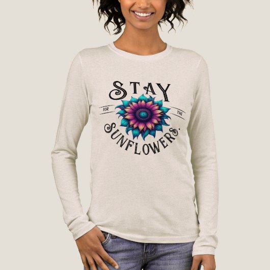 Bleib für die Sonnenblumen Tri-Blend Shirt (Vorderseite)