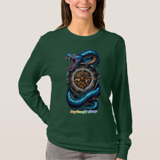 Bleib furchtlose Kobra-Schädel-Kronen-T-Shirt-Desi T-Shirt