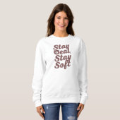 "Bleib gemütlich, bleib freundlich" mit süßem Bäre Sweatshirt (Vorne ganz)