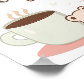 "Bleib gemütlich" mit Sleepy Bear und Kaffee Poster (Ecke)